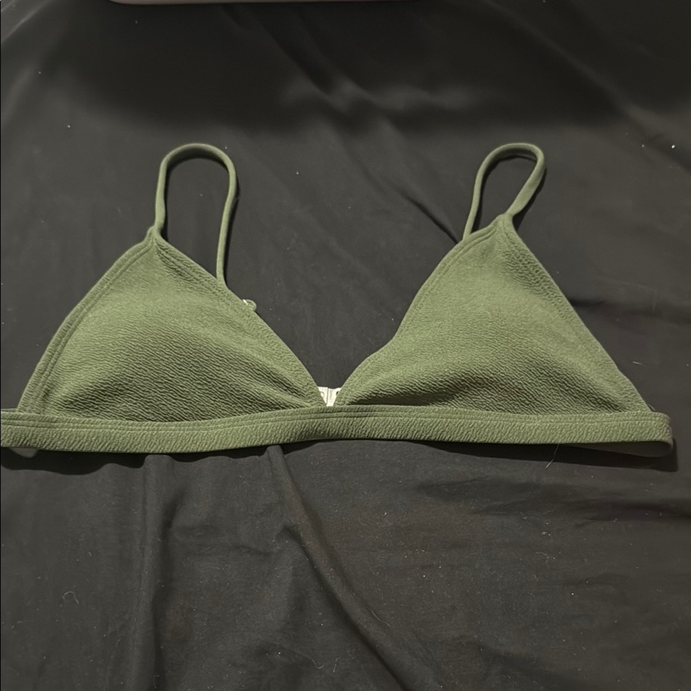 Olive Green Triangle swim top